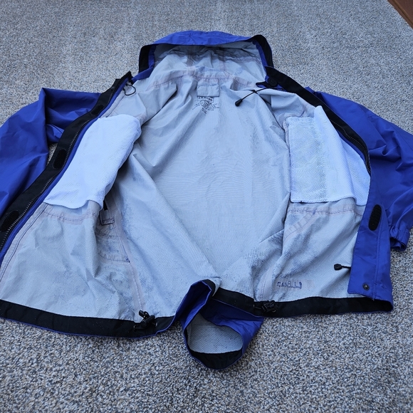 LL Bean Blue Hooded Raincoat Lightweight Outdoor Jacket Misses Womens Medium - Picture 13 of 16